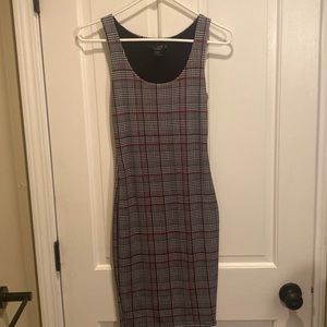 Plaid White, Red, & Black Dress